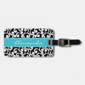 Ebenholz-mit Monogramm Element-Druck Gepäckanhänger (Vorderseite horizontal)