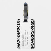 Ebenholz-mit Monogramm Element-Druck Gepäckanhänger (Rückseite vertikal)