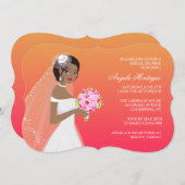 Ebenholz-Schönheits-Brautparty-Einladung Einladung (Vorne/Hinten)