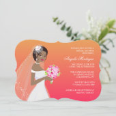 Ebenholz-Schönheits-Brautparty-Einladung Einladung (Stehend Vorderseite)