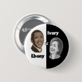 Ebenholz u. Elfenbein/Schwarzes u. Weiß Button (Vorne & Hinten)
