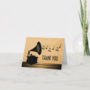 Ebenholz Vintage Grammophon Danke Karte
