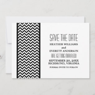 Ebenholzfarbene Chevron-Rahmen Save-the-Date-Einla Einladung