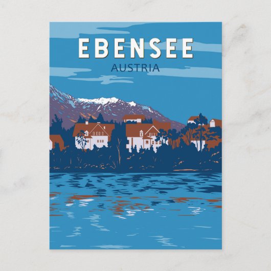 Ebensee Austria Travel Art Vintag Postkarte (Vorderseite)