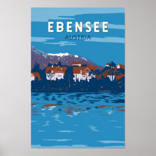 Ebensee Österreich Reise Kunst Vintage Poster
