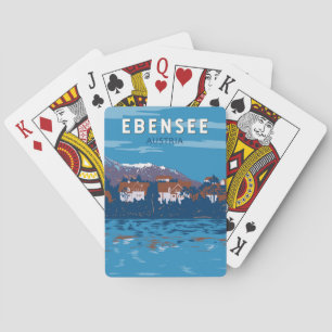 Ebensee Österreich Reise Kunst Vintage Spielkarten