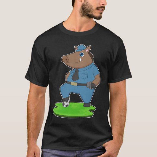 Eber Cop Fußball Polizei T-Shirt (Vorderseite)