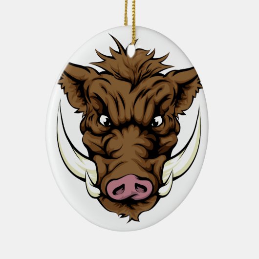 Eber trägt Maskottchencharakter zur Schau Keramik Ornament (Rechts)