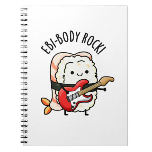 Ebi-body Rock Funny Rocker Sushi Pun Notizblock