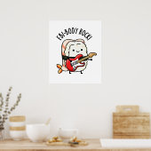 Ebi-body Rock Funny Rocker Sushi Pun Poster (Küche)