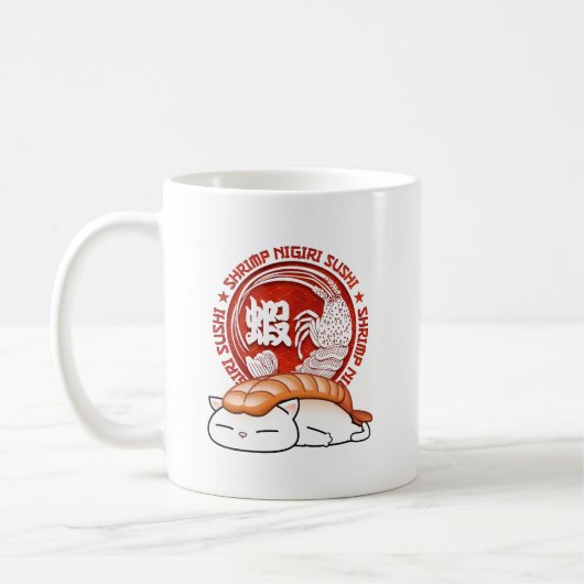Ebi Shrimp Sushi Cat Kaffeetasse (Links)