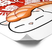 Ebi Shrimp Sushi Cat Poster (Ecke)