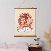 Ebi Shrimp Sushi Cat Wandteppich Mit Holzrahmen (Schlafzimmer)