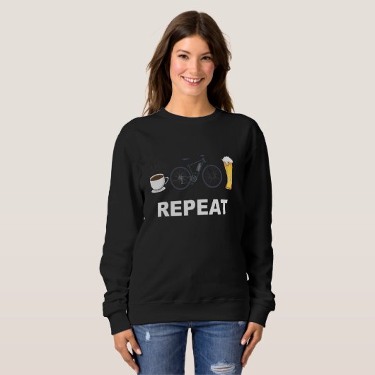 Ebike Cycling Bicylce Coffee Ebike Beer Repeat Cyc Sweatshirt (Vorne ganz)