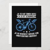 EBike Fahrrad Rente Rentner Radfahrer Geschenk Einladung (Vorne/Hinten)