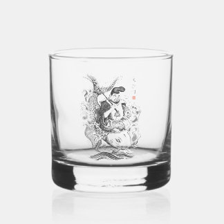 Ebisu - Gott des Fischfangs und Handels (Tuschemal Whiskyglas
