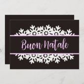 Ebonschwarz, Lila und weiße Schneeflocken Feiertagskarte (Vorne/Hinten)