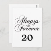 Ebony Always & Forever Tischnummer Postkarte (Vorne/Hinten)