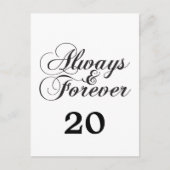 Ebony Always & Forever Tischnummer Postkarte (Vorderseite)