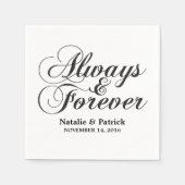 Ebony Always & Forever Wedding Paper Napkins Serviette (Vorderseite)