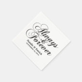 Ebony Always & Forever Wedding Paper Napkins Serviette (Ecke)