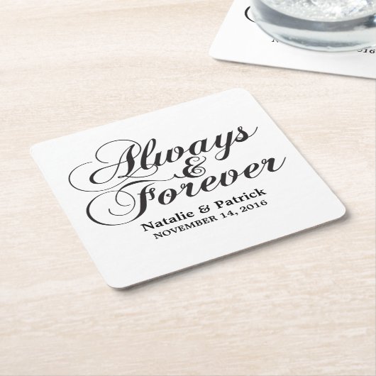 Ebony Always & Forever Wedding Paper Untersetzer (angewinkelt)