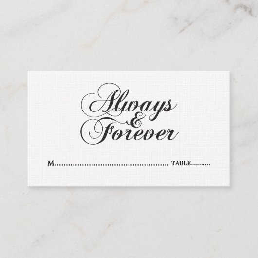 Ebony Always & Forever Wedding Platzkarten (Vorderseite)