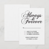 Ebony Always & Forever Wedding RSVP Card (Vorne/Hinten)