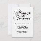 Ebony Always & Forever Wedding RSVP Card Karte (Vorderseite)