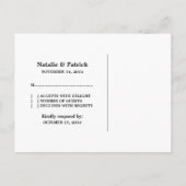 Ebony Always & Forever Wedding RSVP Postcard Einladungspostkarte (Rückseite)