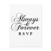 Ebony Always & Forever Wedding RSVP Postcard