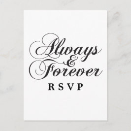 Ebony Always & Forever Wedding RSVP Postcard Einladungspostkarte