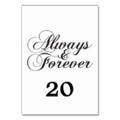 Ebony Always & Forever Wedding Table Card Tischnummer (Rückseite)