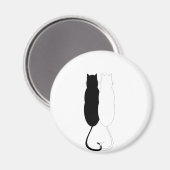 Ebony and Ivory Cats Magnet (Vorderseite/Rückseite)