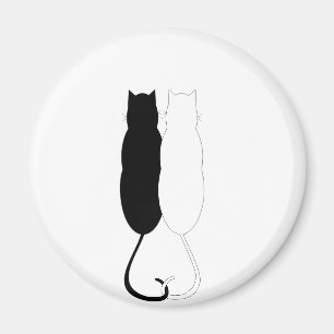 Ebony and Ivory Cats Magnet