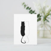 Ebony and Ivory Cats Postkarte (Stehend Vorderseite)