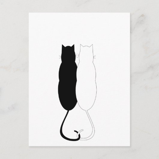 Ebony and Ivory Cats Postkarte (Vorderseite)