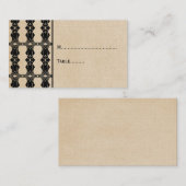 Ebony Art Deco Border Platzkarte (Vorne/Hinten)
