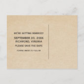Ebony Art Deco Border Save the Date Postkarte (Rückseite)