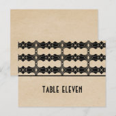 Ebony Art Deco Border Tischnummer Postkarte (Vorne/Hinten)