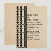 Ebony Art Deco Border Wedding Einladung (Vorne/Hinten)