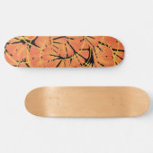 Ebony Black and Citrus Orange Tropical Art Design Skateboard (Horizontal)