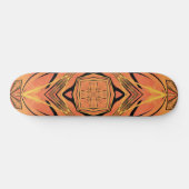 Ebony Black and Citrus Orange Tropical Art Design Skateboard (Horizontal)