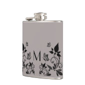 Ebony Butterfly Floral Monogram Flask Flachmann (Links)