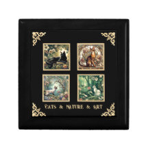 Ebony Cats & Nature & Art Nouveau Keepake
