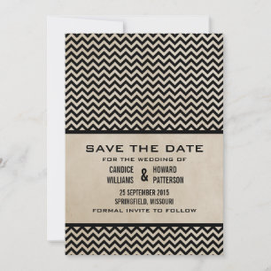 Ebony Chic Chevron Save-the-Date-Einladung Save The Date