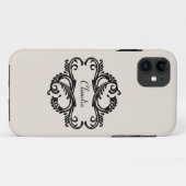 Ebony Chic Damask BT iPhone 5 Fall Case-Mate iPhone Hülle (Rückseite (Horizontal))