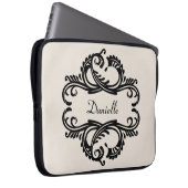 Ebony Chic Damask Laptop Sleeve (Vorne Rechts)