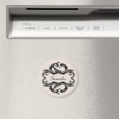 Ebony Chic Damask Magnet (In Situ (Geschirrspüler))