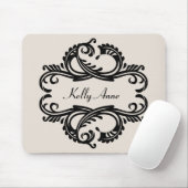 Ebony Chic Damask Mousepad (Mit Mouse)